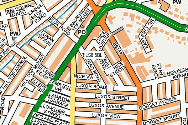 LS8 5BL map - OS OpenMap – Local (Ordnance Survey)