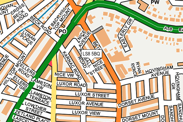 LS8 5BQ map - OS OpenMap – Local (Ordnance Survey)