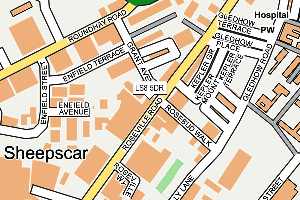 LS8 5DR map - OS OpenMap – Local (Ordnance Survey)