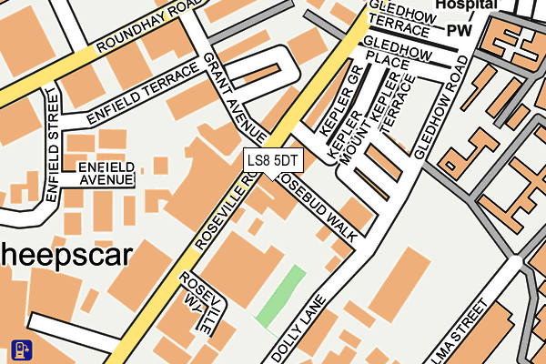 LS8 5DT map - OS OpenMap – Local (Ordnance Survey)