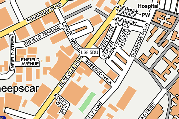 LS8 5DU map - OS OpenMap – Local (Ordnance Survey)