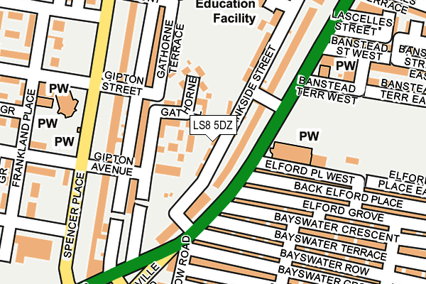 LS8 5DZ map - OS OpenMap – Local (Ordnance Survey)