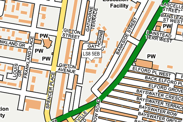 LS8 5EB map - OS OpenMap – Local (Ordnance Survey)