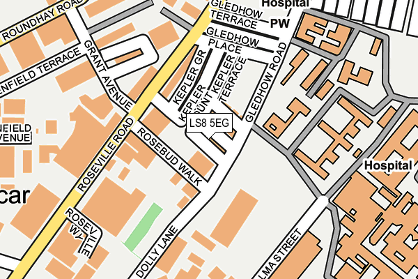 LS8 5EG map - OS OpenMap – Local (Ordnance Survey)