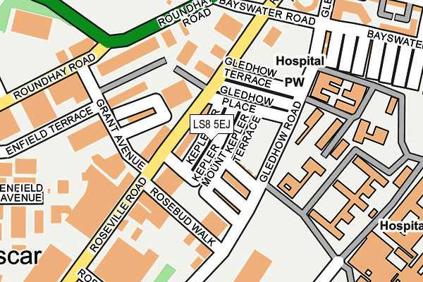 LS8 5EJ map - OS OpenMap – Local (Ordnance Survey)
