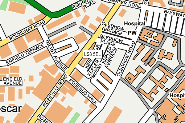 LS8 5EL map - OS OpenMap – Local (Ordnance Survey)