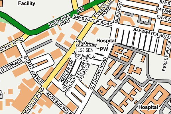 LS8 5EN map - OS OpenMap – Local (Ordnance Survey)