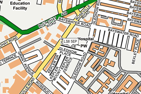 LS8 5EP map - OS OpenMap – Local (Ordnance Survey)