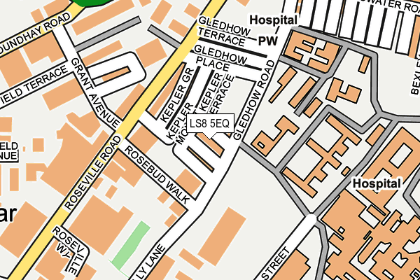 LS8 5EQ map - OS OpenMap – Local (Ordnance Survey)