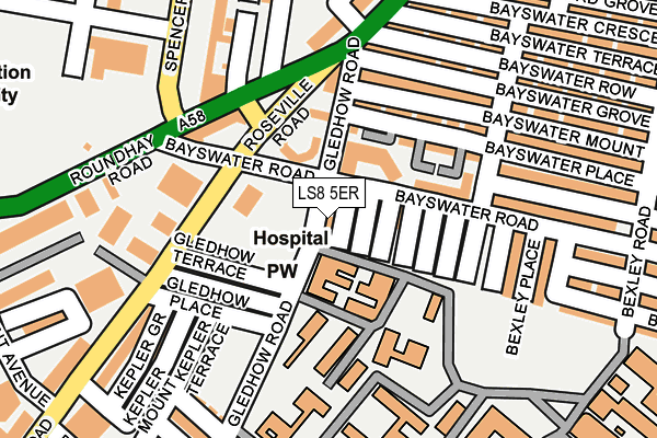LS8 5ER map - OS OpenMap – Local (Ordnance Survey)