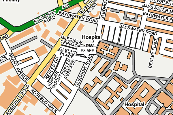 LS8 5ES map - OS OpenMap – Local (Ordnance Survey)