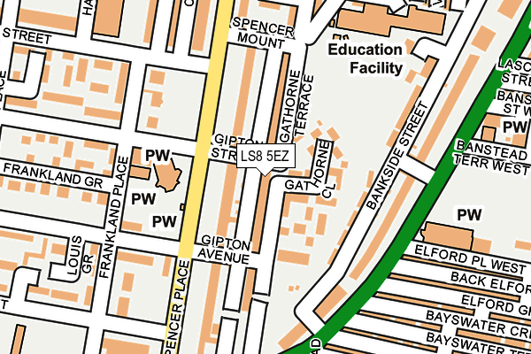 LS8 5EZ map - OS OpenMap – Local (Ordnance Survey)