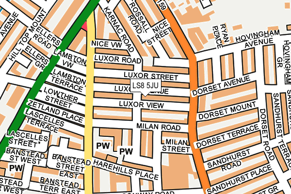 LS8 5JU map - OS OpenMap – Local (Ordnance Survey)