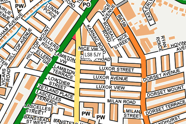 LS8 5JY map - OS OpenMap – Local (Ordnance Survey)