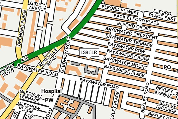 LS8 5LR map - OS OpenMap – Local (Ordnance Survey)