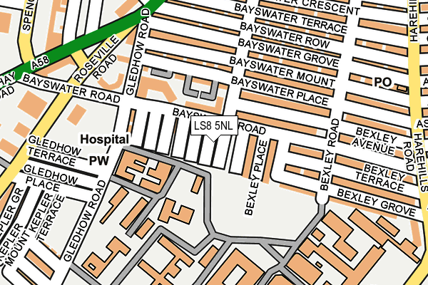 LS8 5NL map - OS OpenMap – Local (Ordnance Survey)