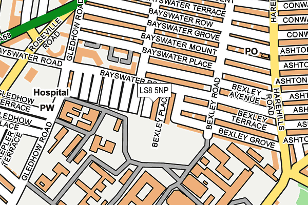 LS8 5NP map - OS OpenMap – Local (Ordnance Survey)