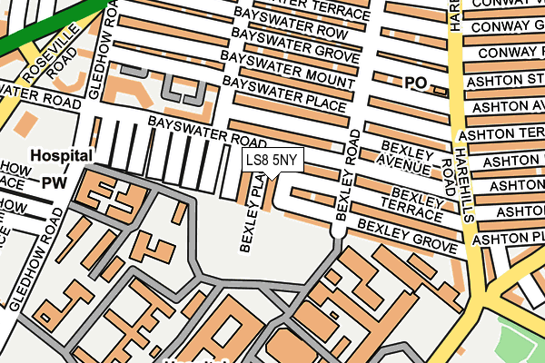 LS8 5NY map - OS OpenMap – Local (Ordnance Survey)