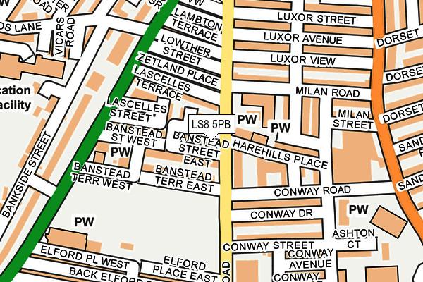 LS8 5PB map - OS OpenMap – Local (Ordnance Survey)