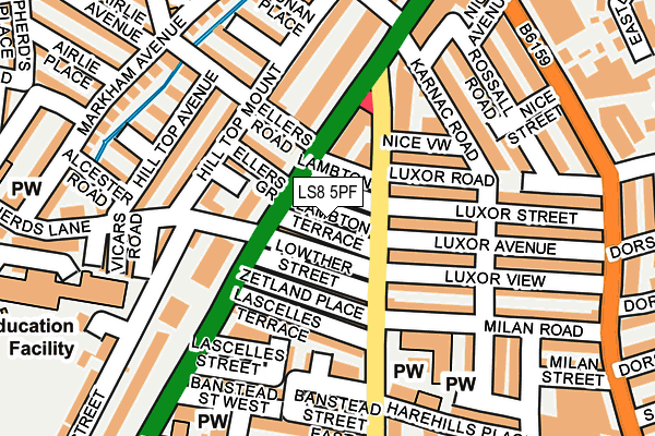 LS8 5PF map - OS OpenMap – Local (Ordnance Survey)