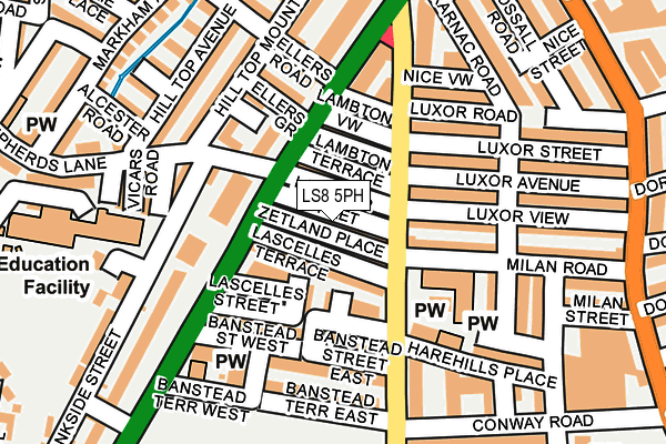 LS8 5PH map - OS OpenMap – Local (Ordnance Survey)
