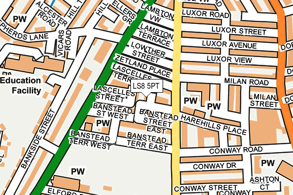 LS8 5PT map - OS OpenMap – Local (Ordnance Survey)