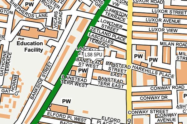 LS8 5PU map - OS OpenMap – Local (Ordnance Survey)