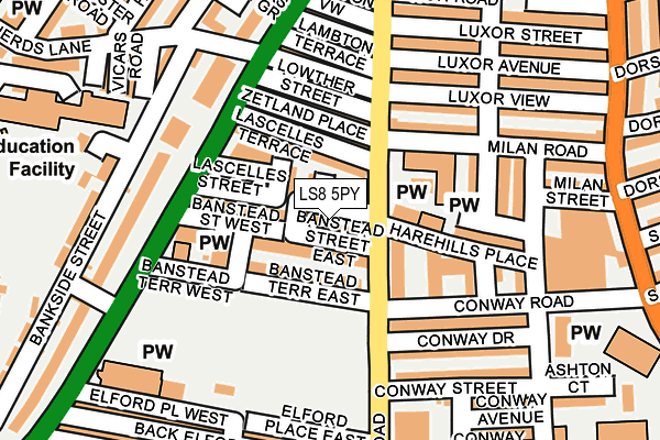 LS8 5PY map - OS OpenMap – Local (Ordnance Survey)