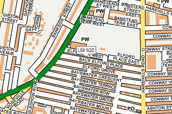 LS8 5QD map - OS OpenMap – Local (Ordnance Survey)