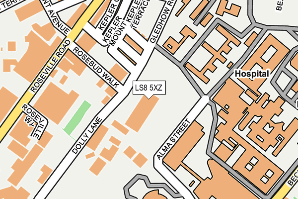 LS8 5XZ map - OS OpenMap – Local (Ordnance Survey)