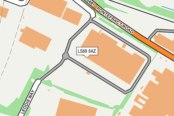 LS88 8AZ map - OS OpenMap – Local (Ordnance Survey)