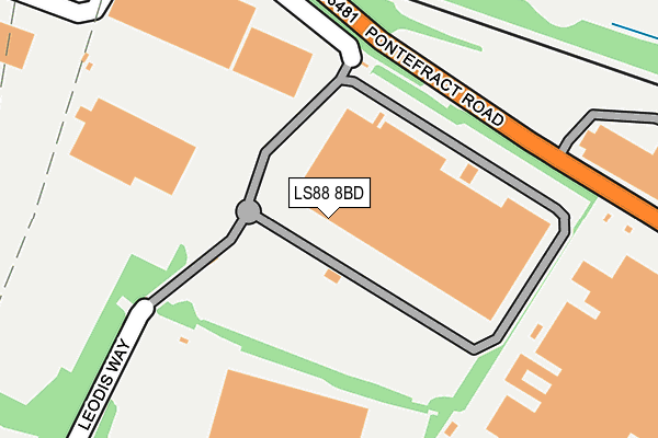 LS88 8BD map - OS OpenMap – Local (Ordnance Survey)