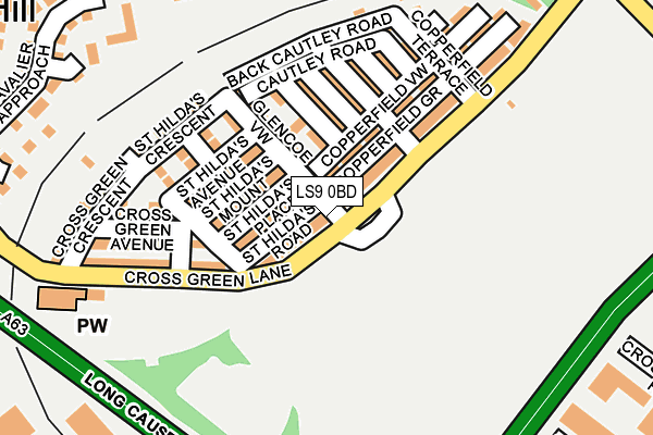 LS9 0BD map - OS OpenMap – Local (Ordnance Survey)