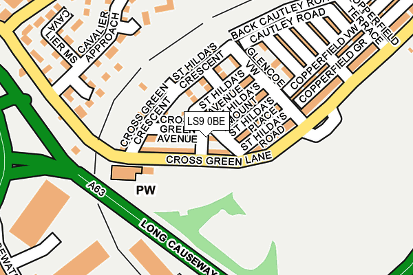 LS9 0BE map - OS OpenMap – Local (Ordnance Survey)
