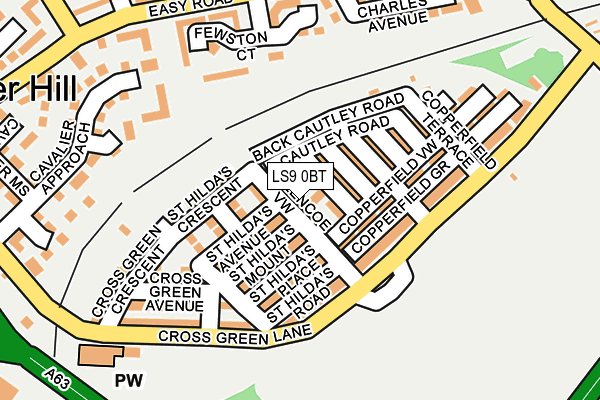 LS9 0BT map - OS OpenMap – Local (Ordnance Survey)