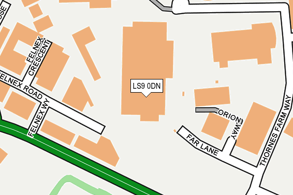 LS9 0DN map - OS OpenMap – Local (Ordnance Survey)