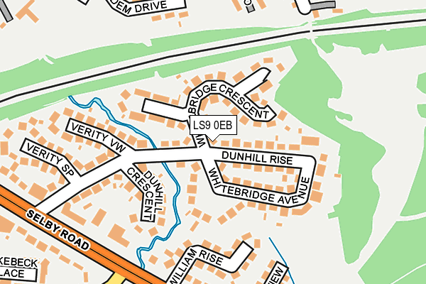 LS9 0EB map - OS OpenMap – Local (Ordnance Survey)