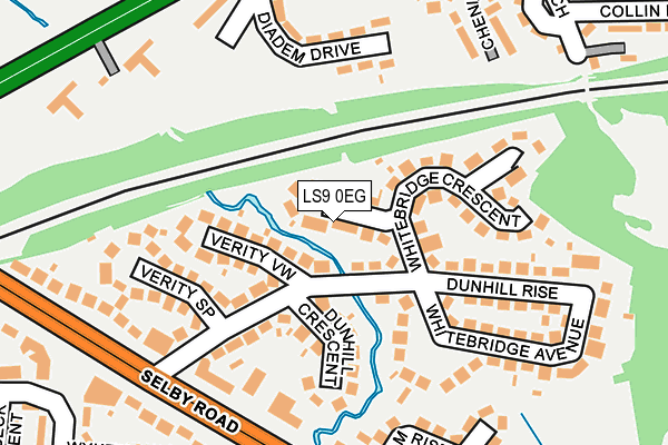 LS9 0EG map - OS OpenMap – Local (Ordnance Survey)