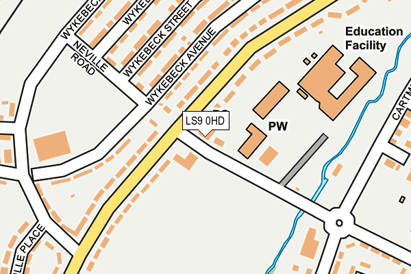 LS9 0HD map - OS OpenMap – Local (Ordnance Survey)