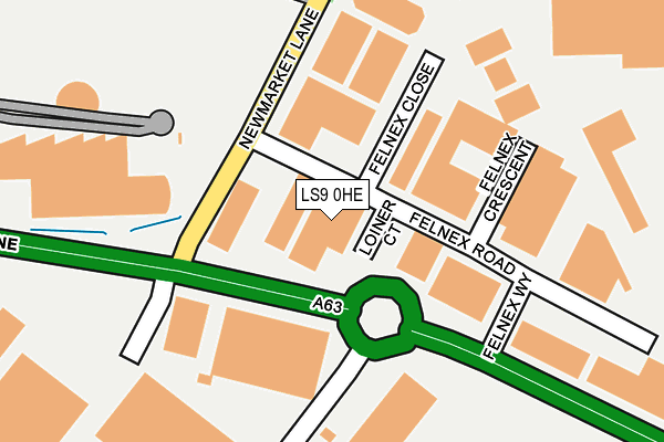 LS9 0HE map - OS OpenMap – Local (Ordnance Survey)