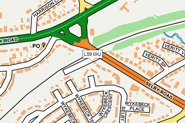 LS9 0HJ map - OS OpenMap – Local (Ordnance Survey)