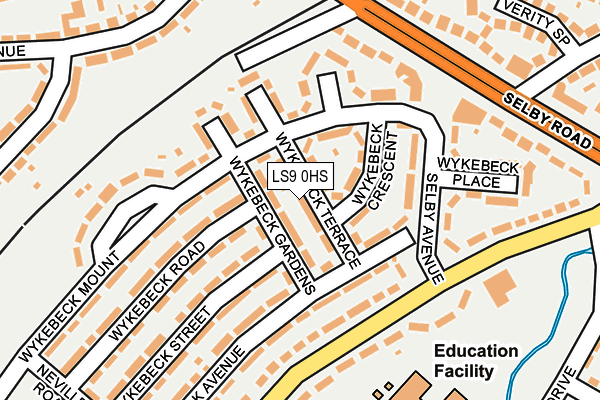 LS9 0HS map - OS OpenMap – Local (Ordnance Survey)