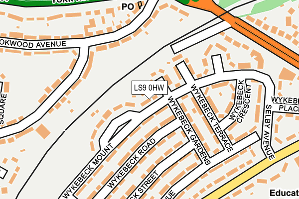 LS9 0HW map - OS OpenMap – Local (Ordnance Survey)