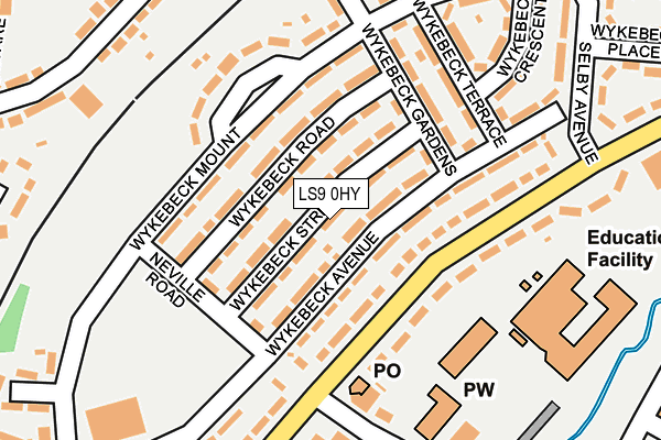 LS9 0HY map - OS OpenMap – Local (Ordnance Survey)