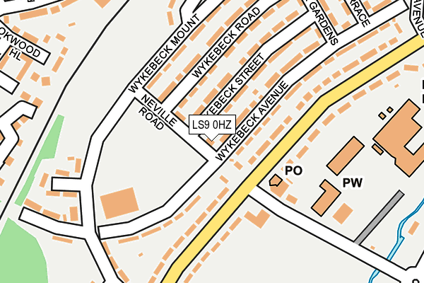 LS9 0HZ map - OS OpenMap – Local (Ordnance Survey)