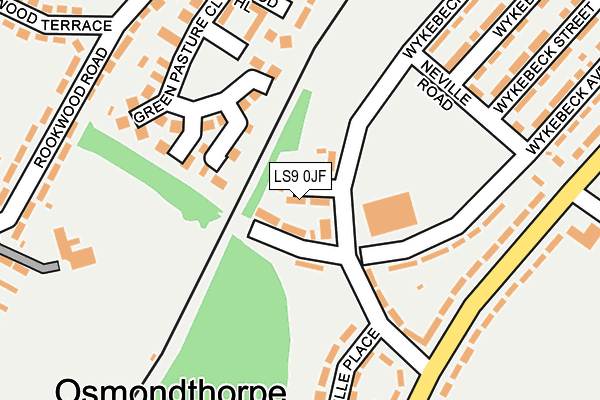 LS9 0JF map - OS OpenMap – Local (Ordnance Survey)
