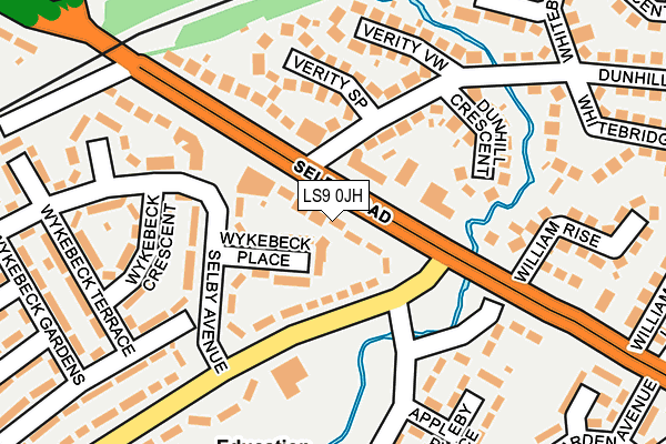 LS9 0JH map - OS OpenMap – Local (Ordnance Survey)