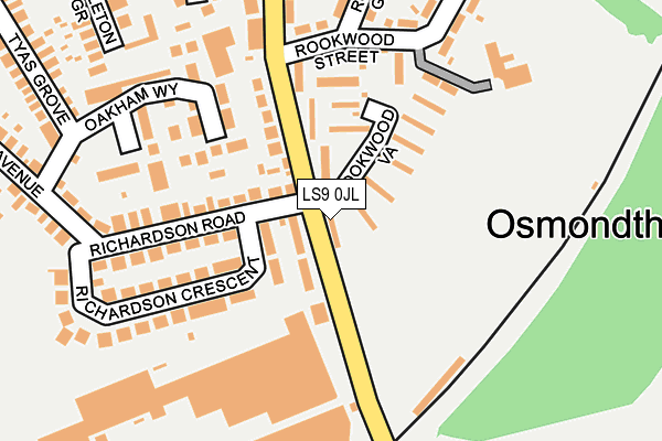 LS9 0JL map - OS OpenMap – Local (Ordnance Survey)