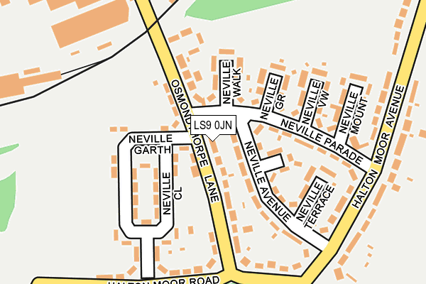 LS9 0JN map - OS OpenMap – Local (Ordnance Survey)