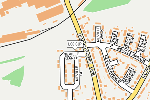 LS9 0JP map - OS OpenMap – Local (Ordnance Survey)